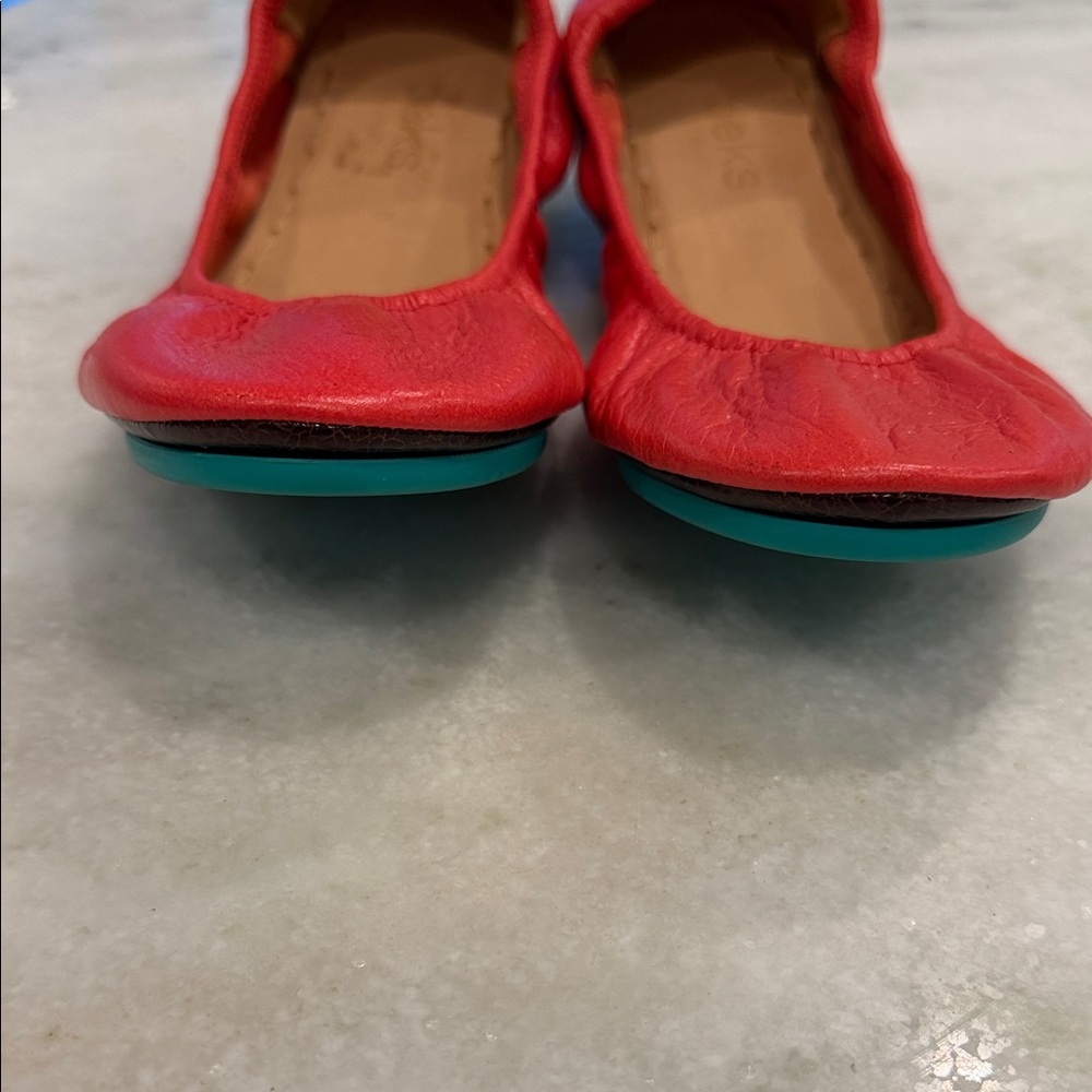 Tieks Red Leather Flats - Picture 2 of 4